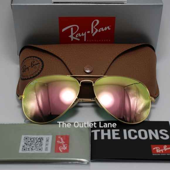 Model Display RayBan Aviator Copper Mirror RB3025 Pink - Picture 4 of 16